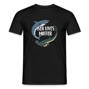 Save the Sharks - Men's T-Shirt - black - Front - AI Model Male 178 light (178cm)