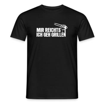Mir reichts ich geh Grillen - BBQ Essen Design - Männer T-Shirt - Schwarz - Vorne - AI Model Male 178 light (178cm)