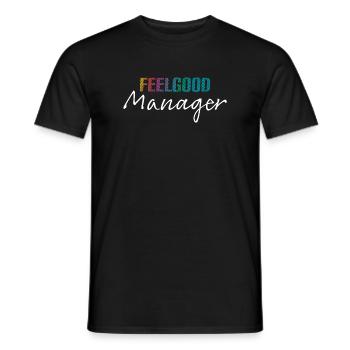 Design FeelgoodManager white colorful - Men's T-Shirt - black - Front - AI Model Male 178 light (178cm)