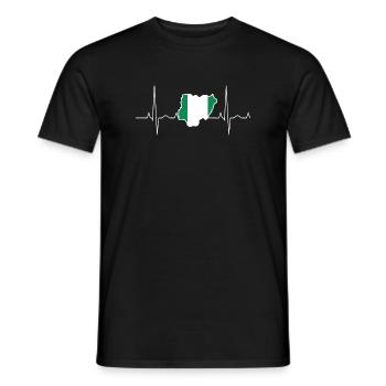 Nigeria Herzschlag - Männer T-Shirt - Schwarz - Vorne - AI Model Male 178 light (178cm)