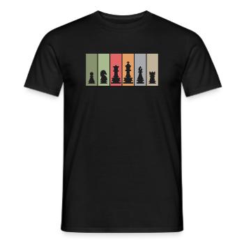 Schachfiguren retro Schachspieler Verein Team Logo - Männer T-Shirt - Schwarz - Vorne - AI Model Male 178 light (178cm)