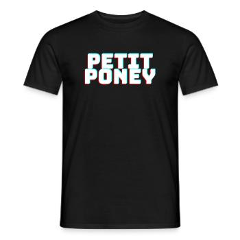 Petit poney - T-shirt homme - noir - Devant - AI Model Male 178 light (178cm)