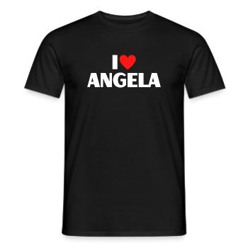 J'aime Angela Red Heart Romantic Name Fan - T-shirt homme - noir - Devant - AI Model Male 178 light (178cm)