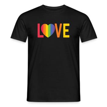 Regenbogenherz LOVE Design - Männer T-Shirt - Schwarz - Vorne - AI Model Male 178 light (178cm)