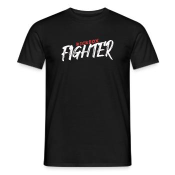 Maillot de combattant de kickboxing - T-shirt homme - noir - Devant - AI Model Male 178 light (178cm)