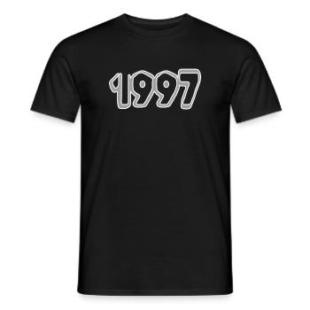 1997 - Men's T-Shirt - black - Front - AI Model Male 178 light (178cm)