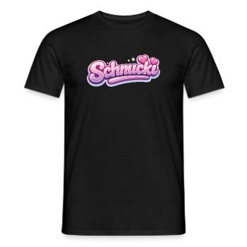 Schnucki Pink Bubble Font - Men's T-Shirt - black - Front - AI Model Male 178 light (178cm)