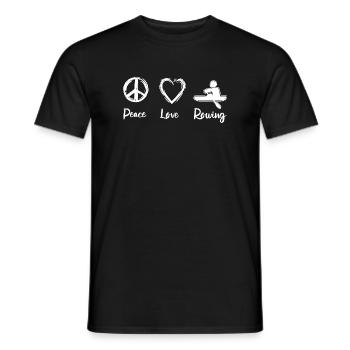 Peace Love Rowing - Men's T-Shirt - black - Front - AI Model Male 178 light (178cm)
