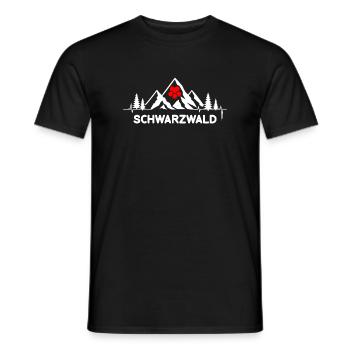Schwarzwald mit Herzschlag und Herz Hut Berge - Männer T-Shirt - Schwarz - Vorne - AI Model Male 178 light (178cm)