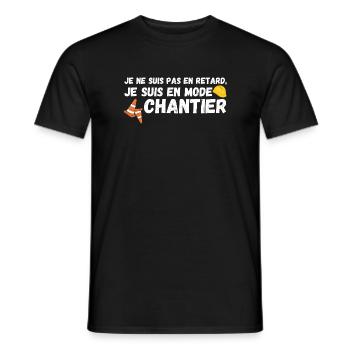 Je suis en mode chantier - T-shirt homme - noir - Devant - AI Model Male 178 light (178cm)