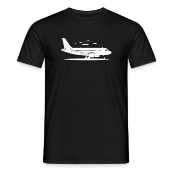 Airplane Sketch - Men's T-Shirt - black - Front - AI Model Male 178 light (178cm)