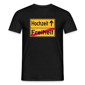 Hochzeit Freiheit Abschied Feier Schild - Männer T-Shirt - Schwarz - Vorne - AI Model Male 178 light (178cm)