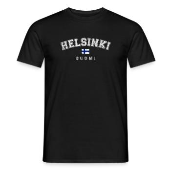 Helsinki Suomi - T-shirt homme - noir - Devant - AI Model Male 178 light (178cm)