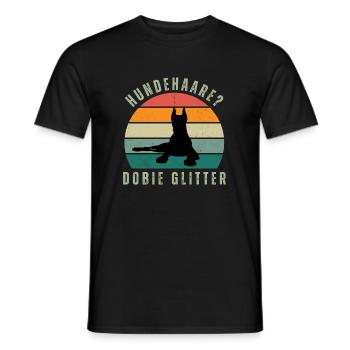 Dobie Glitter Retro Sunset - Männer T-Shirt - Schwarz - Vorne - AI Model Male 178 light (178cm)