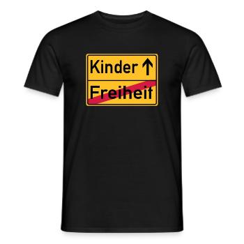 Freiheit - Kinder - Ortsschild - Männer T-Shirt - Schwarz - Vorne - AI Model Male 178 light (178cm)