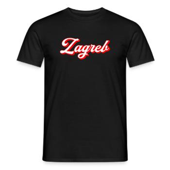 Zagreb Script Rétro - T-shirt homme - noir - Devant - AI Model Male 178 light (178cm)