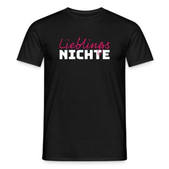 Lieblingsnichte Tshirt pink white - Männer T-Shirt - Schwarz - Vorne - AI Model Male 178 light (178cm)