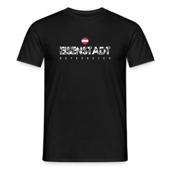Henstadt, Österreich, Distressed Typografie - Männer T-Shirt - Schwarz - Vorne - AI Model Male 178 light (178cm)