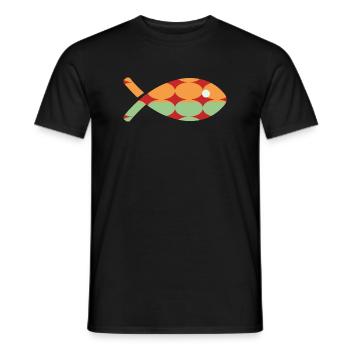 POISSON. POISSON D'AVRIL. VACANCES. ETE. HUMOUR - T-shirt homme - noir - Devant - AI Model Male 178 light (178cm)