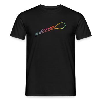 Mit Liebe gekocht – bunter Kochlöffel - Männer T-Shirt - Schwarz - Vorne - AI Model Male 178 light (178cm)