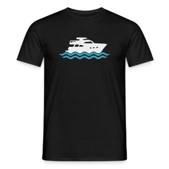 Yacht Silhouette Bateau à moteur - T-shirt homme - noir - Devant - AI Model Male 178 light (178cm)