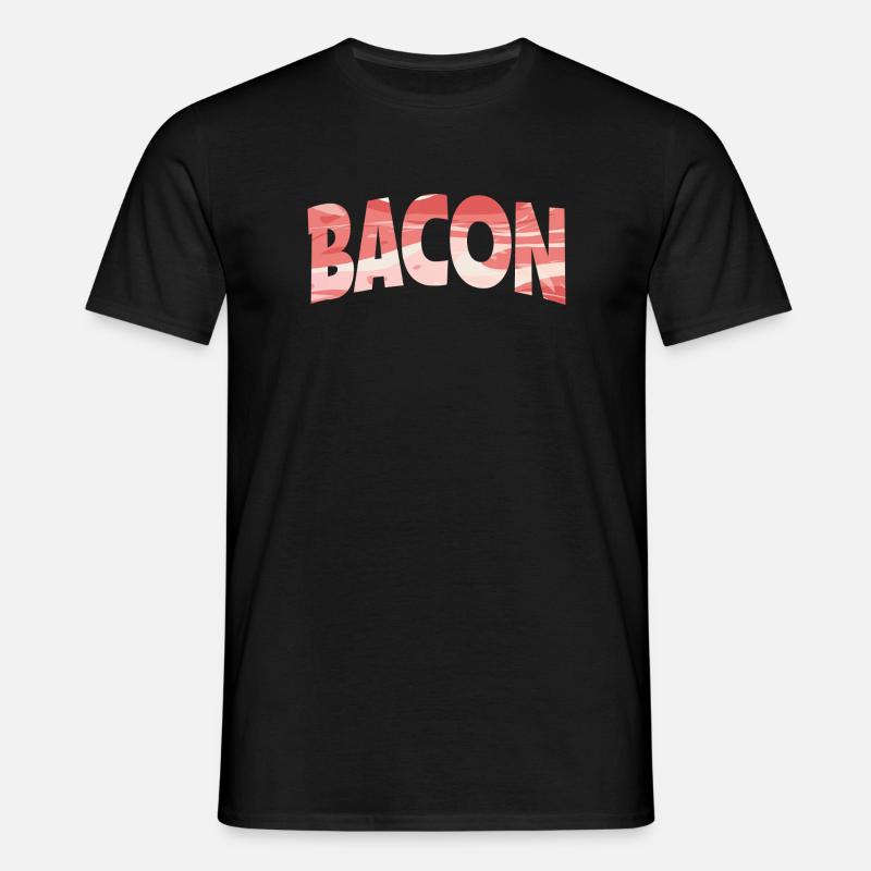 Backward Turned Bacon Illustration - Men's T-Shirt - black