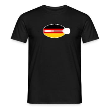 Fléchettes Allemagne, Fléchettes sur le drapeau de l’Allemagne - T-shirt homme - noir - Devant - AI Model Male 178 light (178cm)
