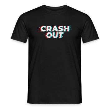 Crash Out – Glitch-Stil weiß-rot-cyan - Männer T-Shirt - Schwarz - Vorne - AI Model Male 178 light (178cm)