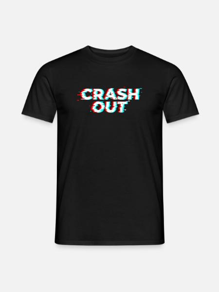 Crash Out – Glitch-Stil weiß-rot-cyan - Männer T-Shirt - Schwarz