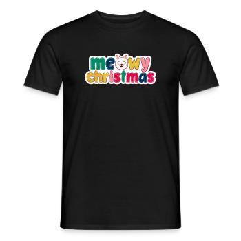 Katzenweihnachten – Miau-Weihnachten - Männer T-Shirt - Schwarz - Vorne - AI Model Male 178 light (178cm)