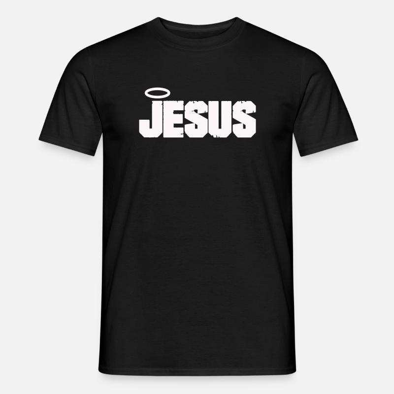 Lettres de Jésus avec auréole - T-shirt homme - noir