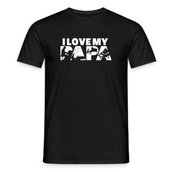 Ich liebe die musikalische Silhouette meines Papa-Klavierspielers - Männer T-Shirt - Schwarz - Vorne - AI Model Male 178 light (178cm)