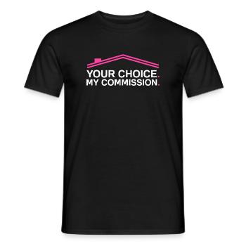 Ma commission Agent immobilier drôle - T-shirt homme - noir - Devant - AI Model Male 178 light (178cm)