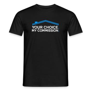Ma commission Agent immobilier drôle - T-shirt homme - noir - Devant - AI Model Male 178 light (178cm)