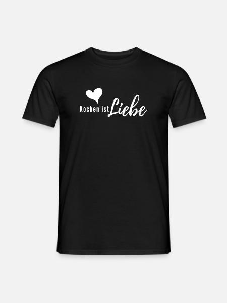 Kochen ist Liebe – Herzlogo - Männer T-Shirt - Schwarz