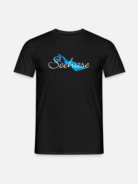 Seehase vom Bodensee für dunkle Shirts - Männer T-Shirt - Schwarz