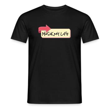 Musik Mein Leben Schriftzug - Männer T-Shirt - Schwarz - Vorne - AI Model Male 178 light (178cm)