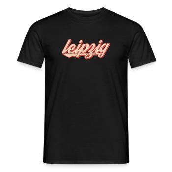Leipzig Script Vintage Logo - Männer T-Shirt - Schwarz - Vorne - AI Model Male 178 light (178cm)
