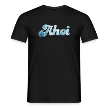 Schiff Ahoi Meer Ozean Schnörkelschrift maritim - Männer T-Shirt - Schwarz - Vorne - AI Model Male 178 light (178cm)
