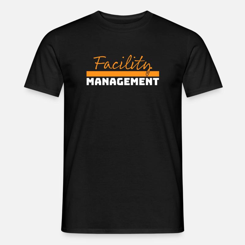 Tshirt Facility Management orange weiss - Männer T-Shirt - Schwarz