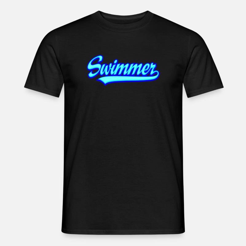 Schwimmer - Männer T-Shirt - Schwarz
