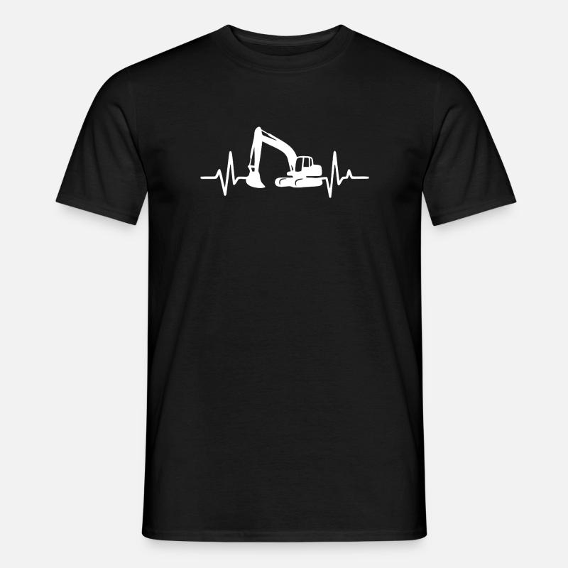 Construction Excavator Silhouette Design - Men's T-Shirt - black