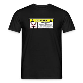 Aufkleber - Männer T-Shirt - Schwarz - Vorne - AI Model Male 178 light (178cm)