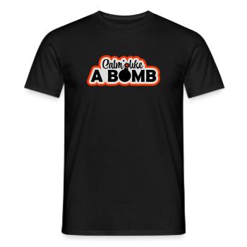 Calm Like Bomb Paradox Irony Humor Explosive Joke - Men's T-Shirt - black - Front - AI Model Male 178 light (178cm)