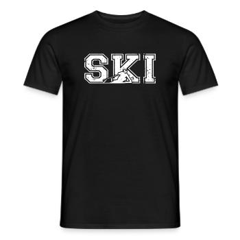 Ski Skifahrer Wintersport - Männer T-Shirt - Schwarz - Vorne - AI Model Male 178 light (178cm)