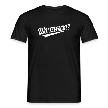 Humour Wottzefack dit une idée de cadeau drôle - T-shirt homme - noir - Devant - AI Model Male 178 light (178cm)