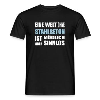 Concrete, reinforced concrete, for construction workers, cement, construction - Men's T-Shirt - black - Front - AI Model Male 178 light (178cm)