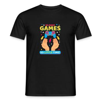 So many Games! Lustiges Gamer Geschenk - Männer T-Shirt - Schwarz - Vorne - AI Model Male 178 light (178cm)