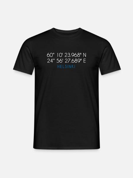 Helsinki Finland coordinates - Men's T-Shirt - black
