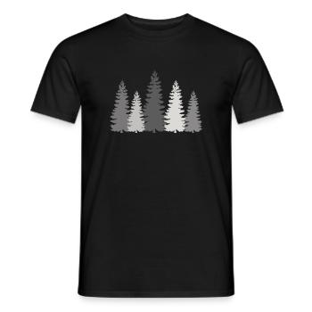Randonnée Randonneurs Forêt Arbres Sapin Nature en plein air - T-shirt homme - noir - Devant - AI Model Male 178 light (178cm)